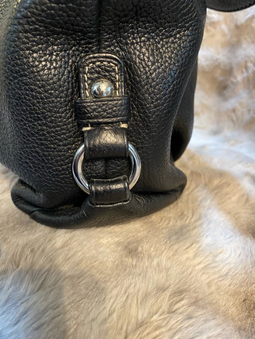 Coach Black Pebbled Leather Shoulder Bag with Silver Hardware - Picture 4 of 11